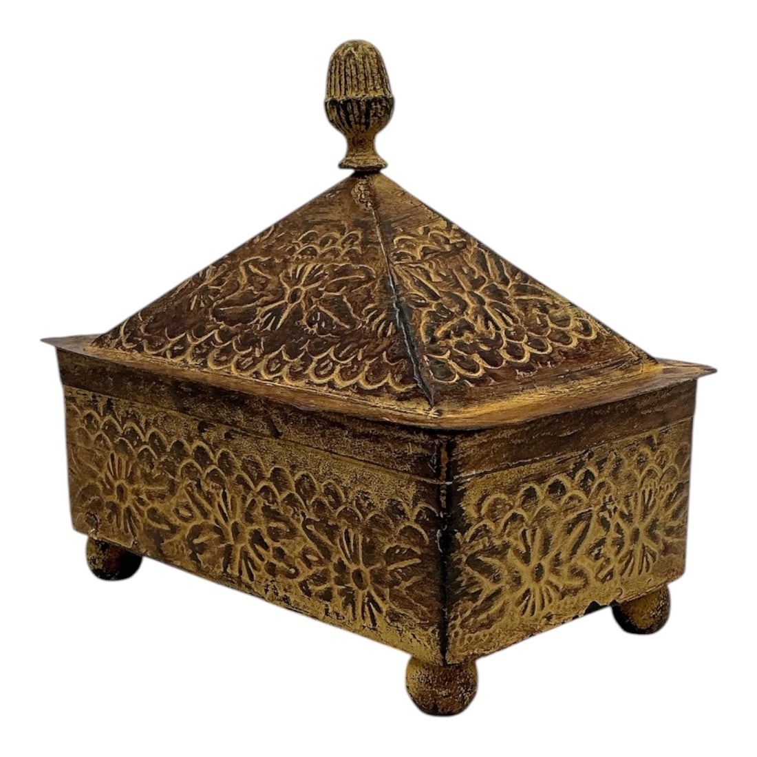 Embossed Metal Decorative Box with Lid (1 of 6)