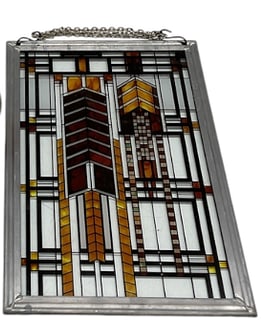 Frank Lloyd Wright Style Stained Glass Panel - 2
