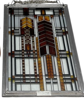 Frank Lloyd Wright Style Stained Glass Panel - 3
