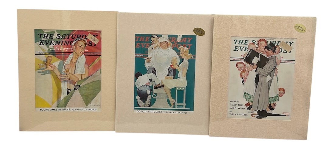 The Saturday Evening Post Covers (Set of 3) by Norman Rockwell (USA, 1894-1978) Lithograph on paper. (1 of 2)