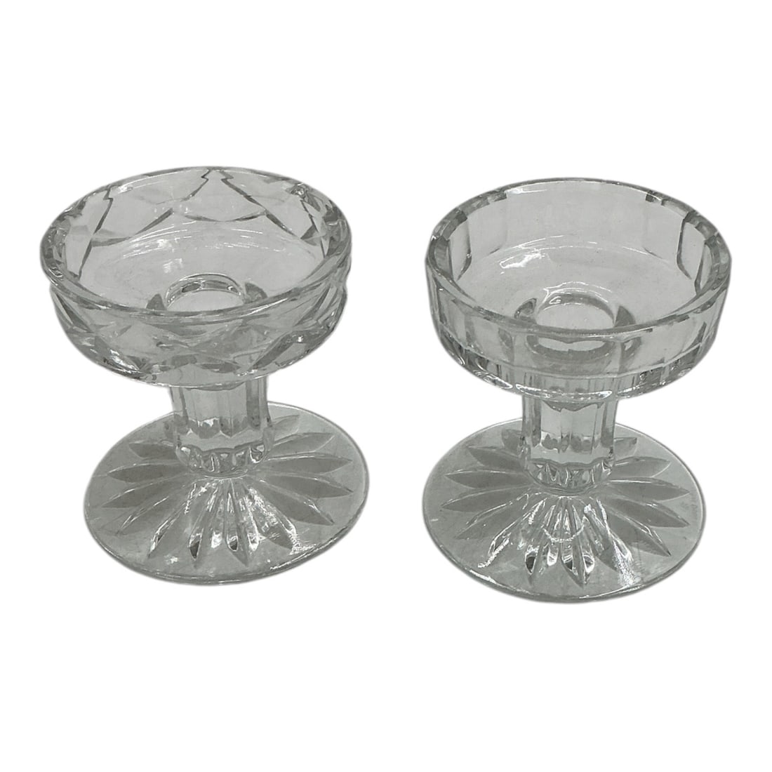 Cut Crystal Candlestick Set - 2