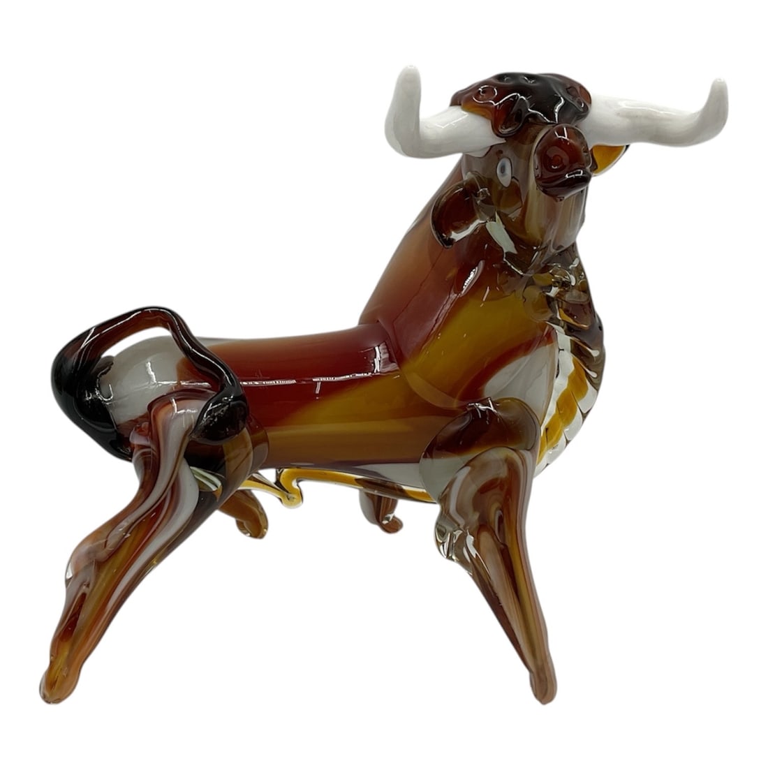 Murano Style Art Glass Bull Sculpture (1 of 4)