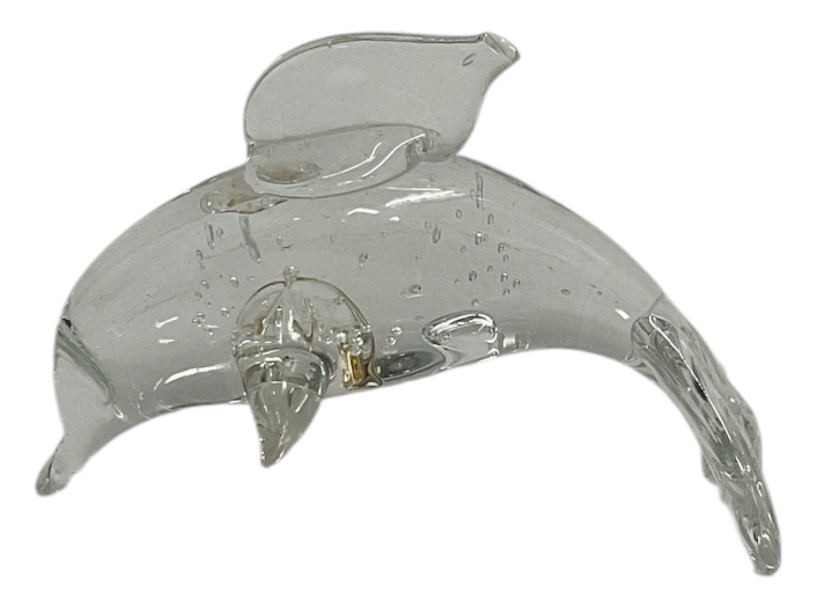 Murano Style Clear Art Glass Dolphin Figurine (1 of 3)
