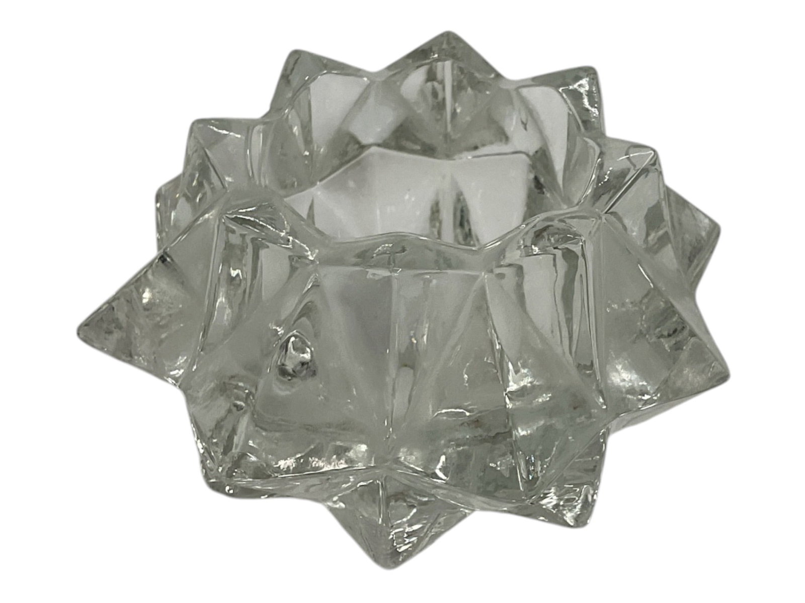 Faceted Clear Crystal Starburst Candle Holder (1 of 3)