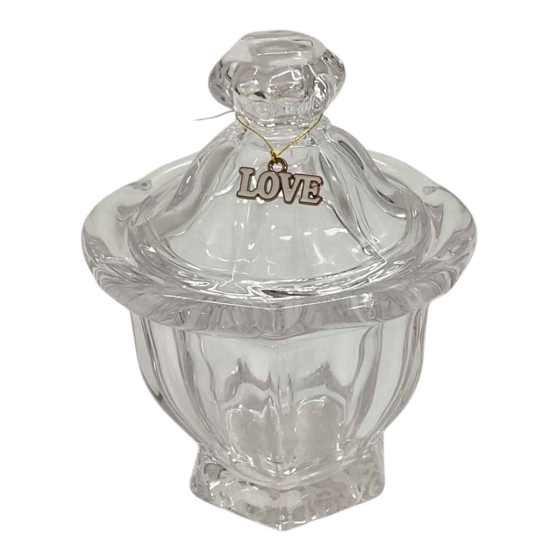 Crystal Covered Trinket Jar with LOVE Charm