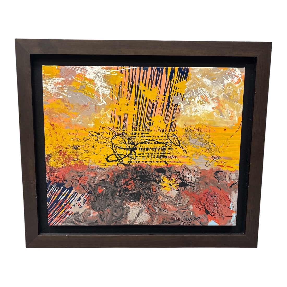 Pictoglifico by Jesus Albeiro Sanchez (Colombia, B.1963) Acrylic on Canvas (1 of 5)