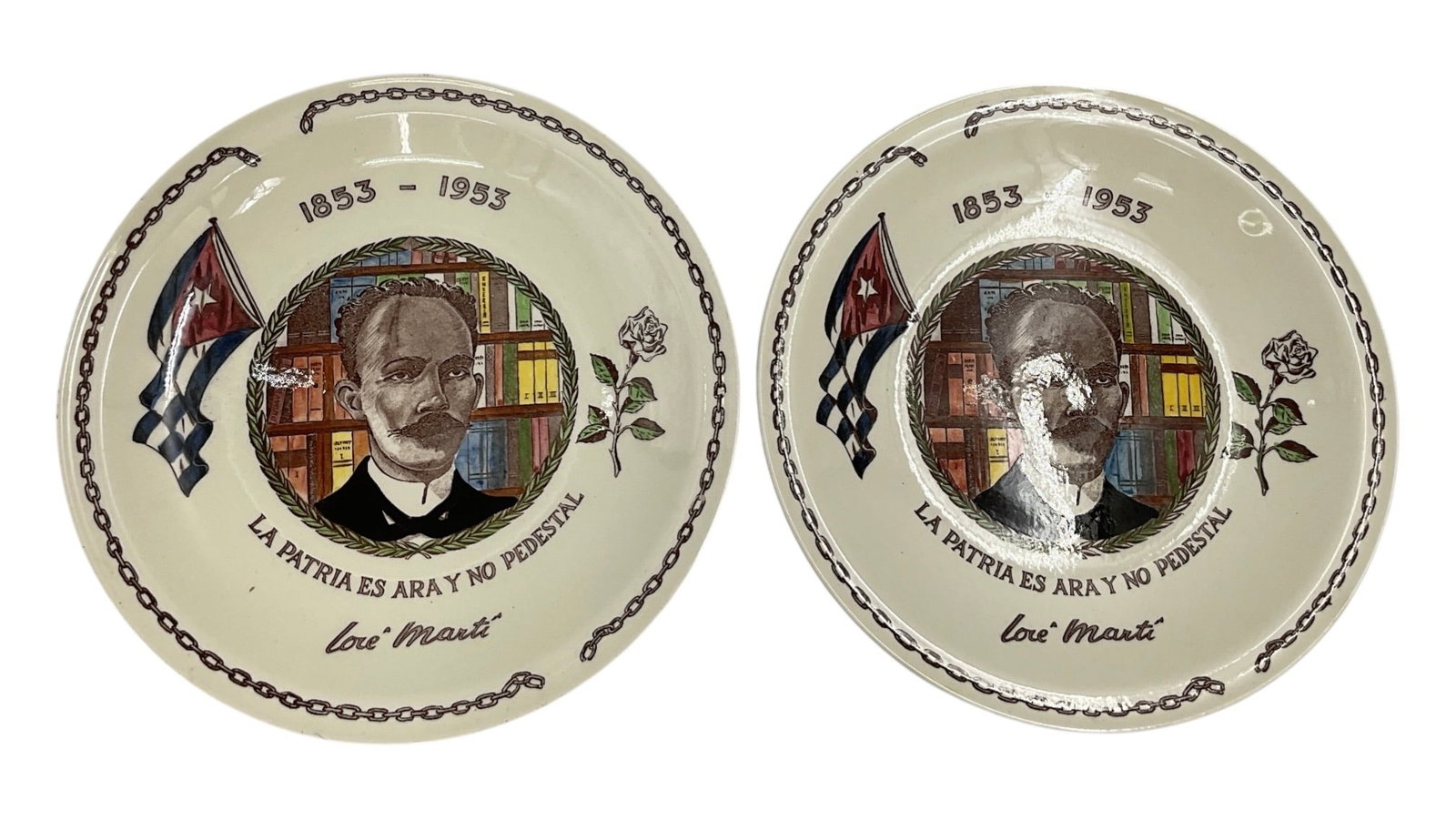 Pair of José Martí Centennial Commemorative Plates (1 of 4)