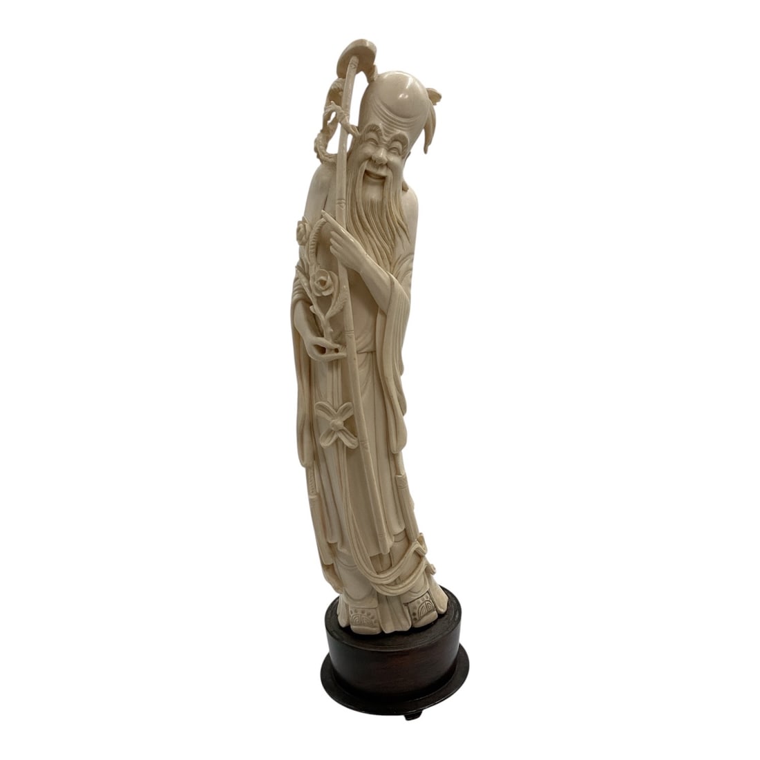 Asian-Style Carved Longevity Elder Figural Sculpture (1 of 2)