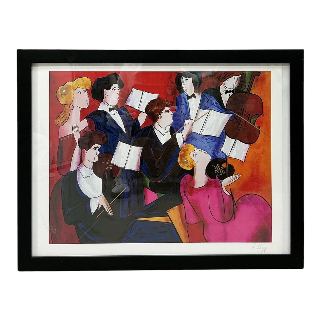 Accords by Linda Le Kinff (French, b. 1949) Framed Seriolithograph with COA: Specifications Title: "Accords"