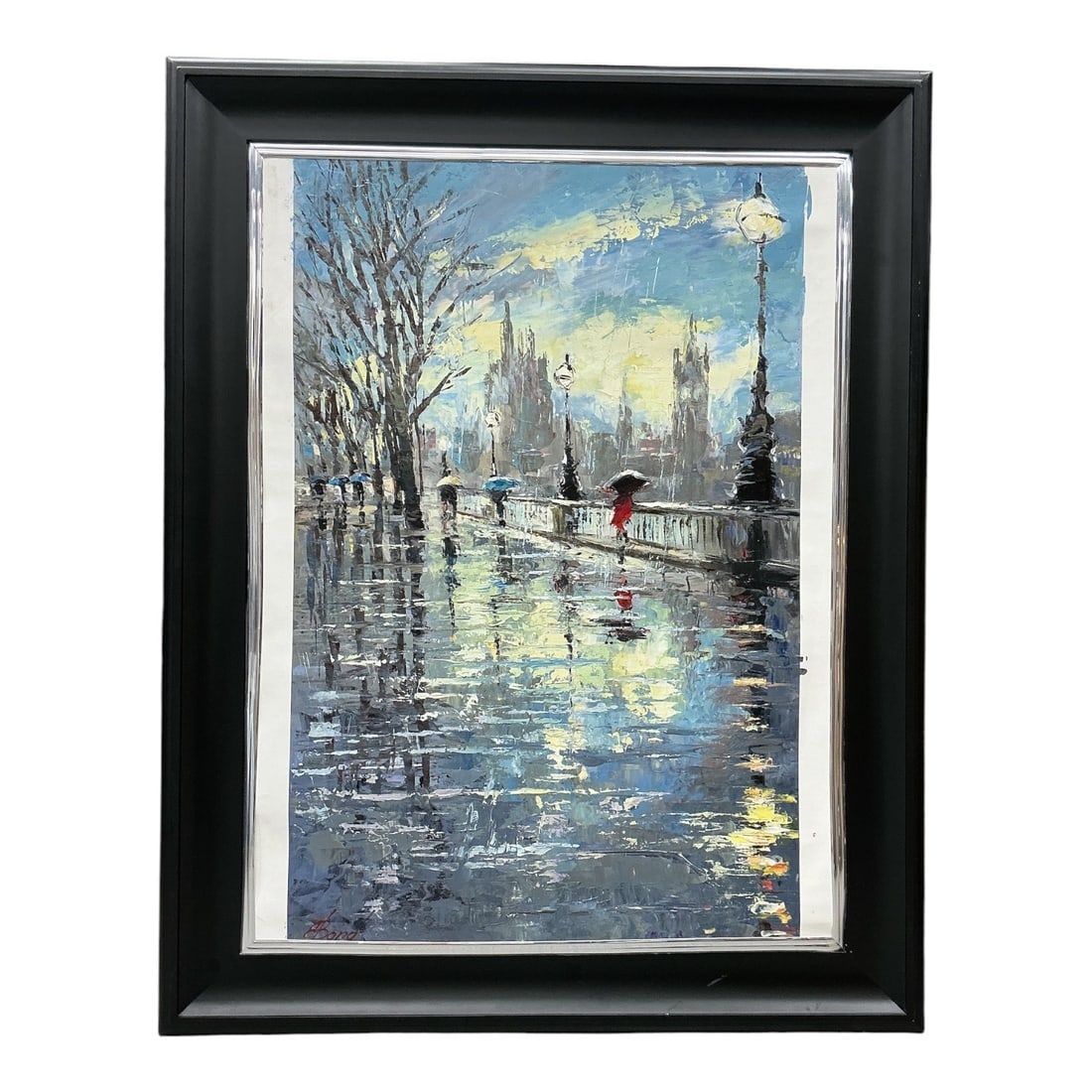 Evening Mist by Elena Bond (Russian/American, b. 1959) Original Mixed Media, Framed with COA: Specifications Title: "Evening Mist" Artist: Elena Bond (Russian/American, b. 1959) Origin: Russia / United States Medium: Original mixed media on canvas (signed in paint lower left,