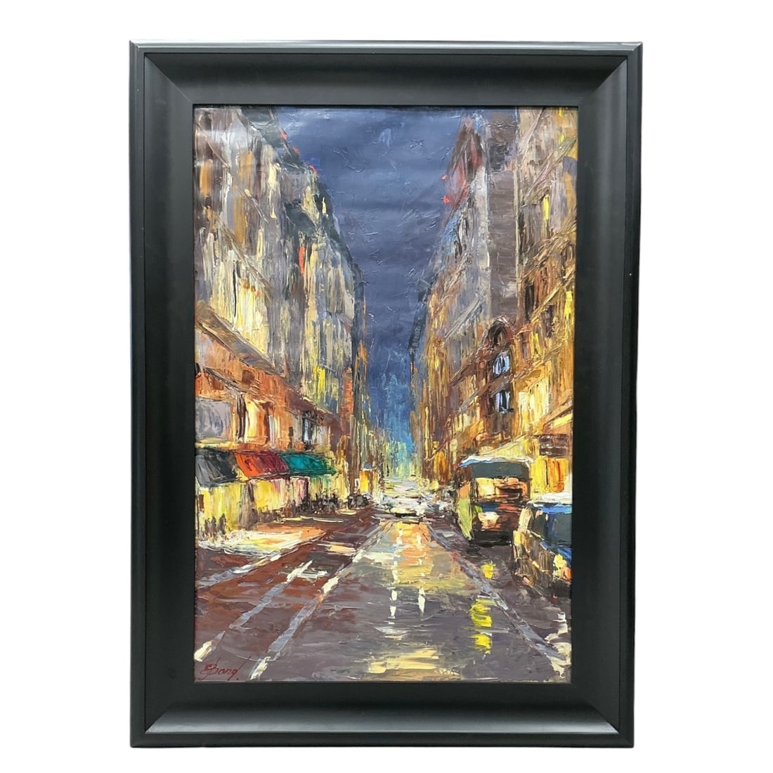 Deep Blue Sky Chelsea by Elena Bond (Russian/American, b. 1959) Original Mixed Media on Canvas,: Specifications Title: "Deep Blue Sky Chelsea" Artist: Elena Bond (Russian/American, b. 1959) Origin: Russia / United States Medium: Original mixed media on canvas (signed in paint lower