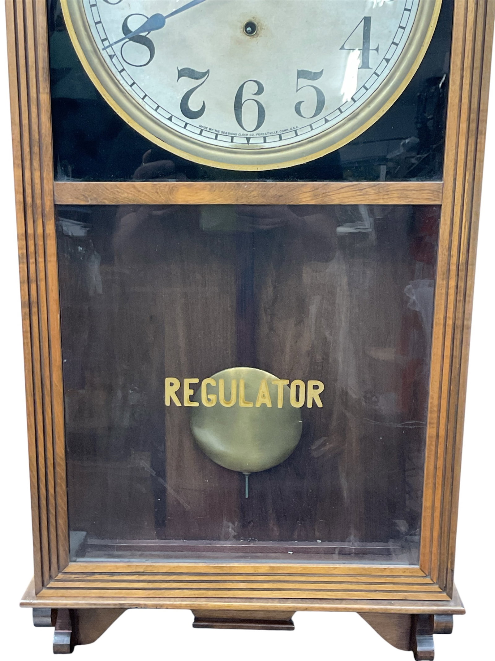 Sessions Clock Co. “Regulator No. 4?? Walnut Wall Clock - 2