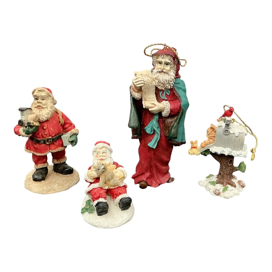 Collection of Santa Claus Figurines and Birdhouse Ornament (1 of 2)