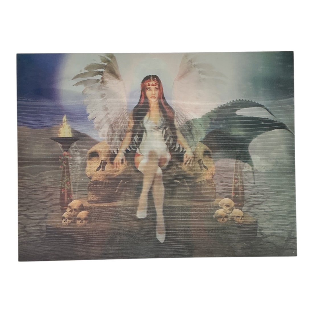 Fantasies of Dark & Light Angelic Figures 3D Lenticular Hologram Print: Specifications Type: 3D lenticular / holographic motion print