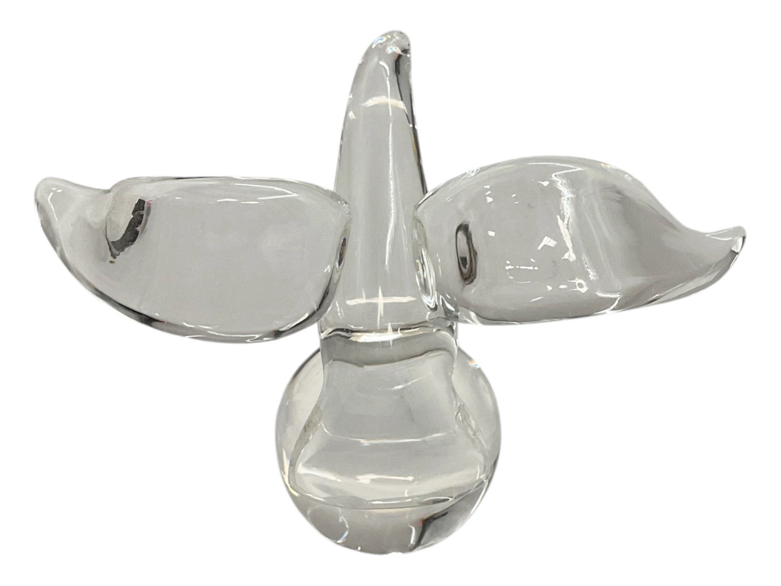 Signed Steuben Crystal Eagle Sculpture on Orb - 2