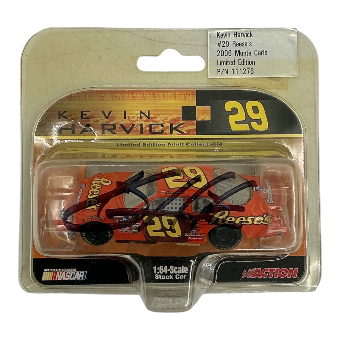 Autographed Kevin Harvick #29 Reese's 2006 Monte Carlo 1:64 Diecast Car: Specifications Driver: Kevin Harvick