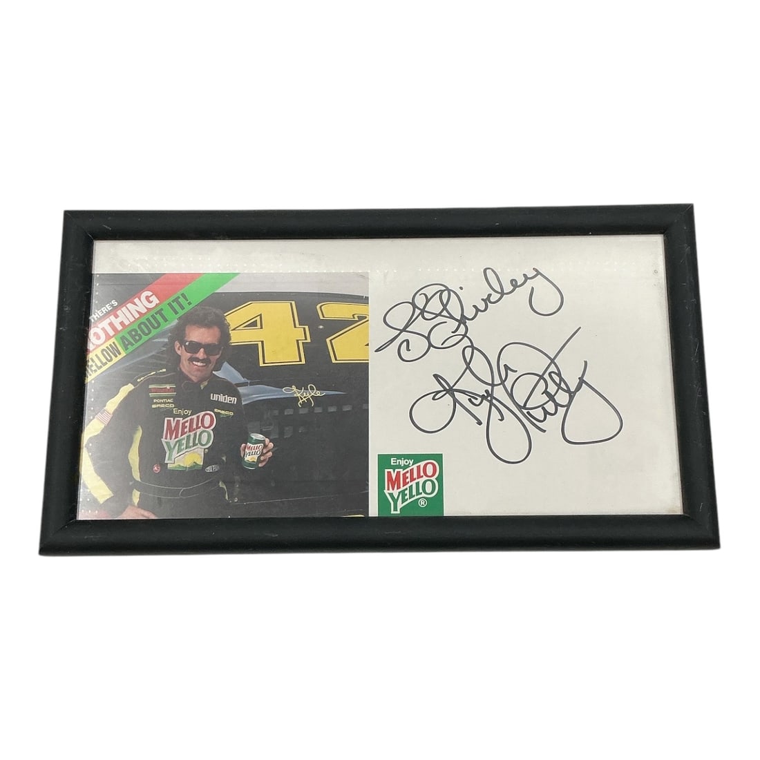 Autographed Kyle Petty #42 Mello Yello Framed Promotional Display (1 of 3)
