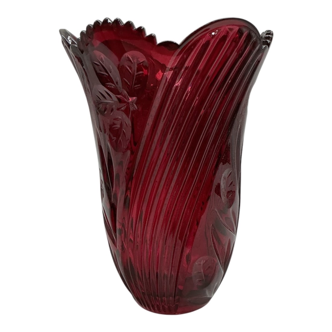 Ruby Cut Crystal Vase - 2