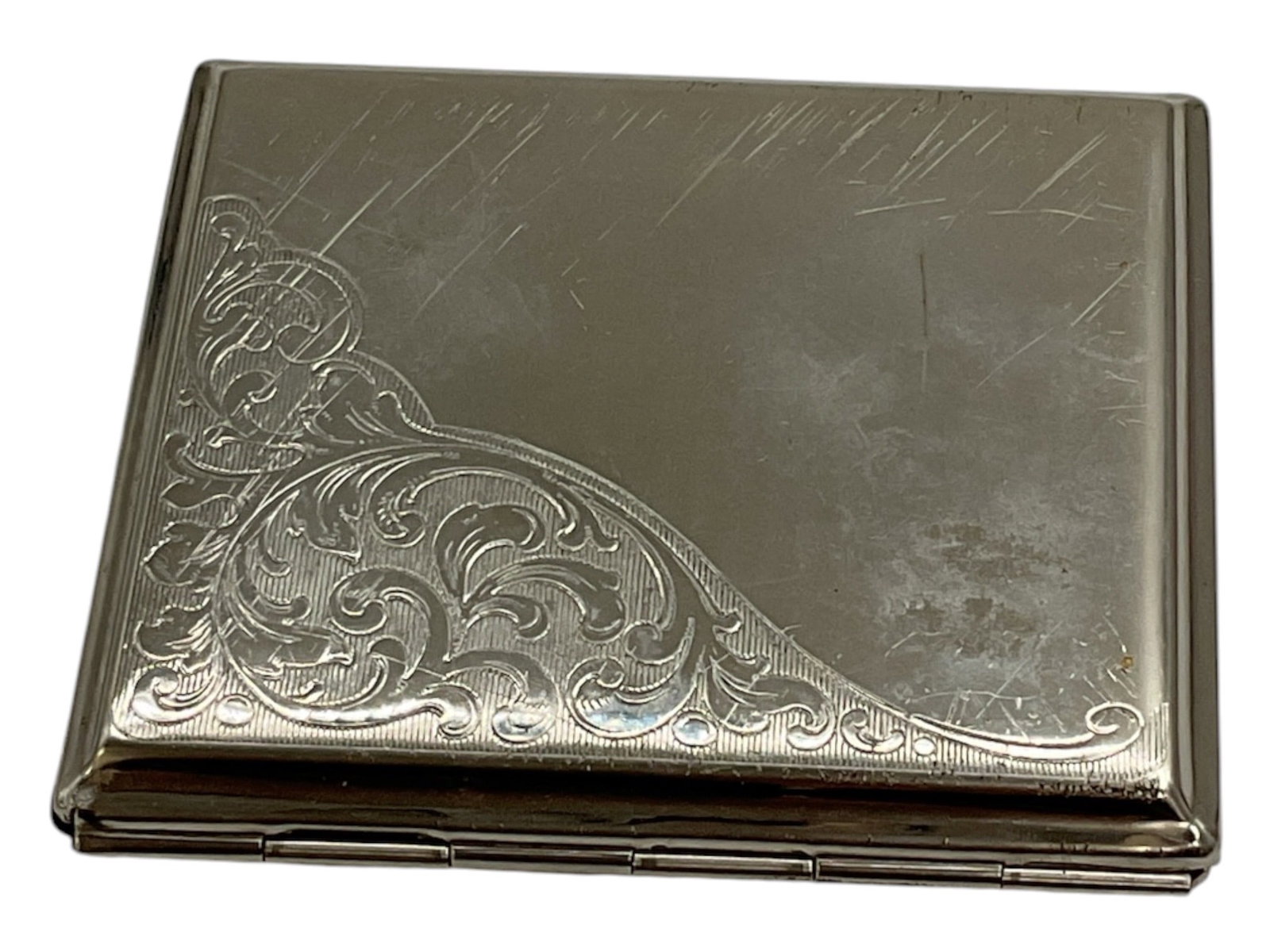 Vintage Engraved Metal Cigarette Case (1 of 3)
