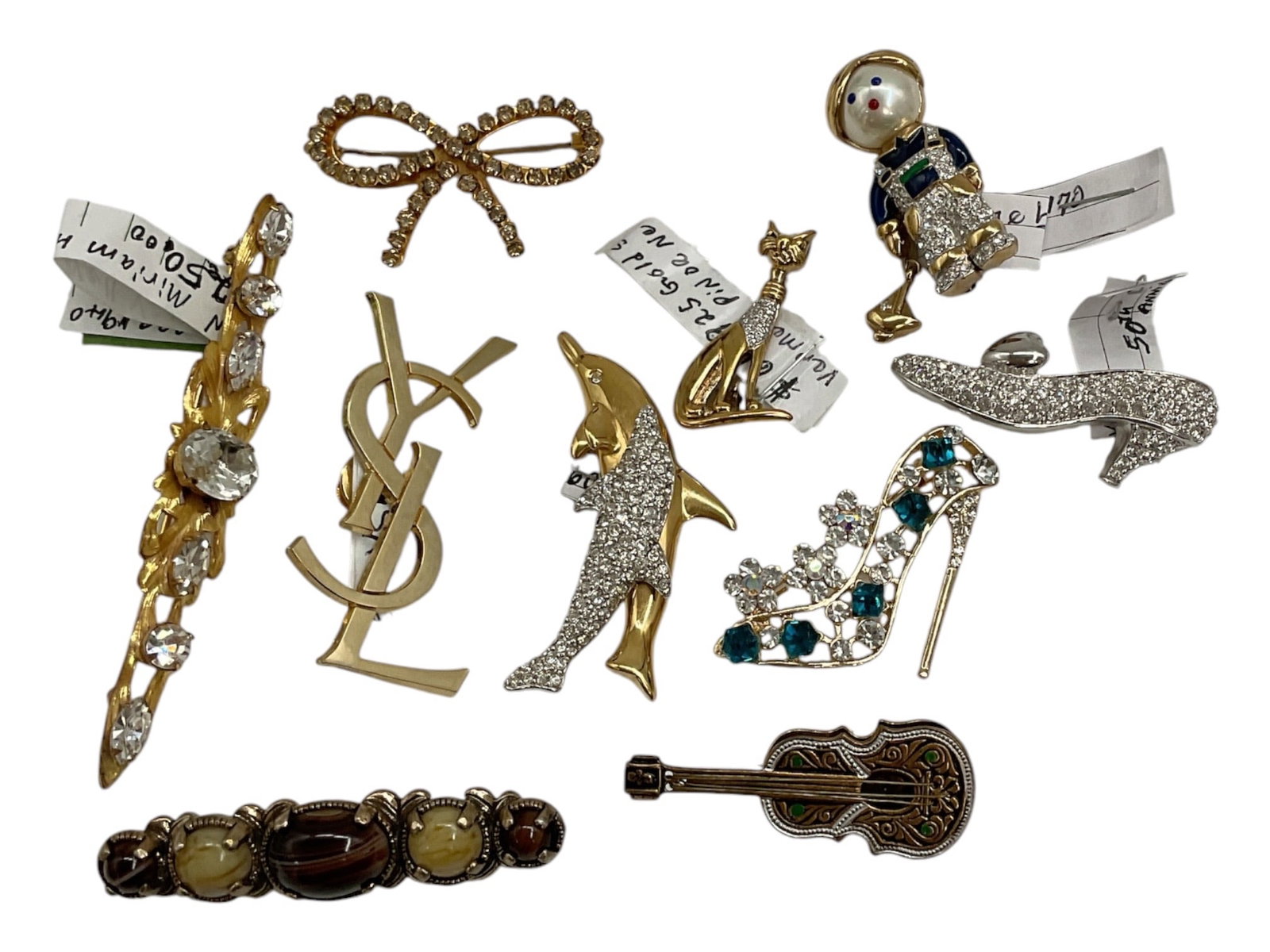 Assorted Vintage Figural & Designer Costume Jewelry Pins (1 of 2)