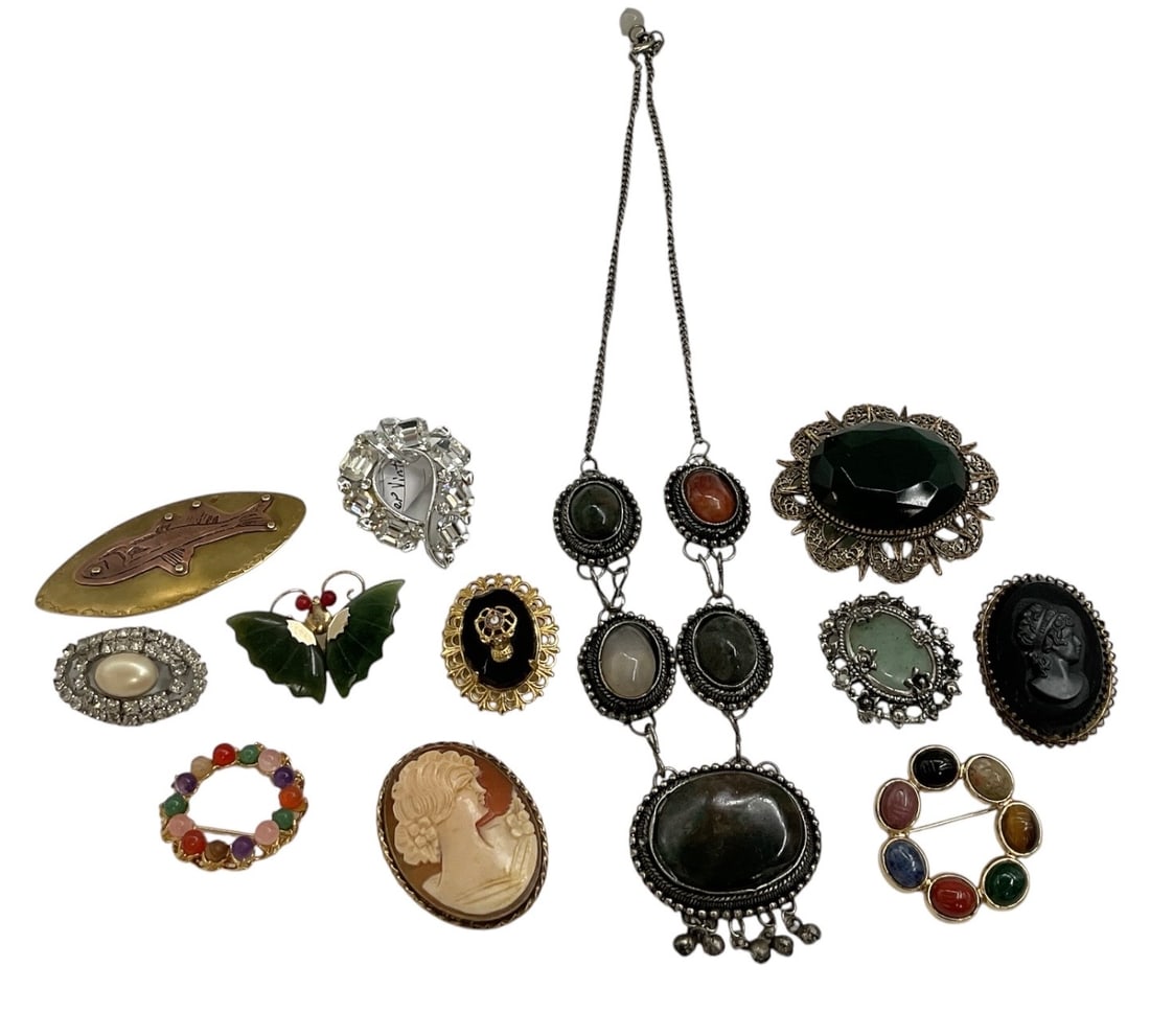 Assorted Vintage Cameo, Cabochon & Costume Jewelry Collection (1 of 2)