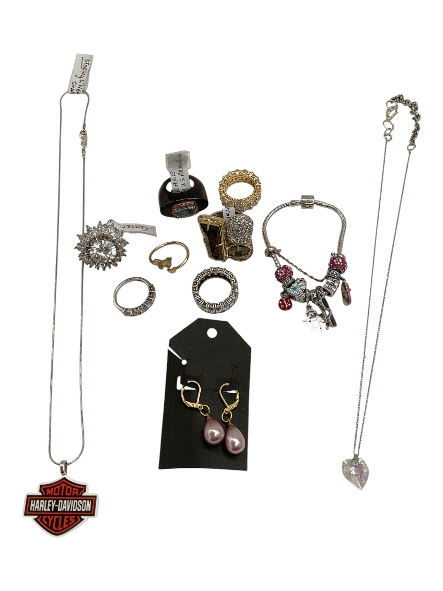 Assorted Vintage Costume Jewelry, Harley-Davidson Necklace, Rings & Bracelets (1 of 2)