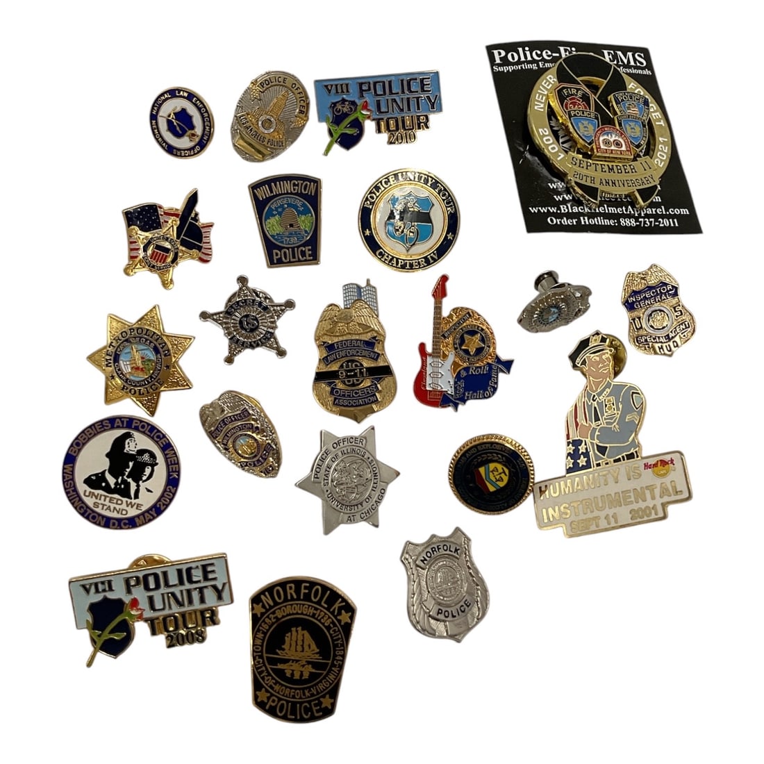 Assorted Police, Sheriff & Law Enforcement Lapel Pins Collection (1 of 2)