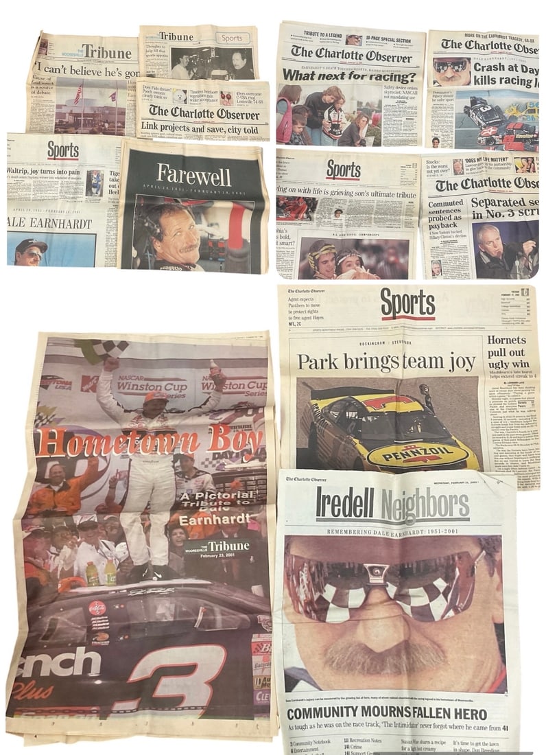 Dale Earnhardt Sr. & Charlotte Observer NASCAR Newspaper Collection (1 of 4)
