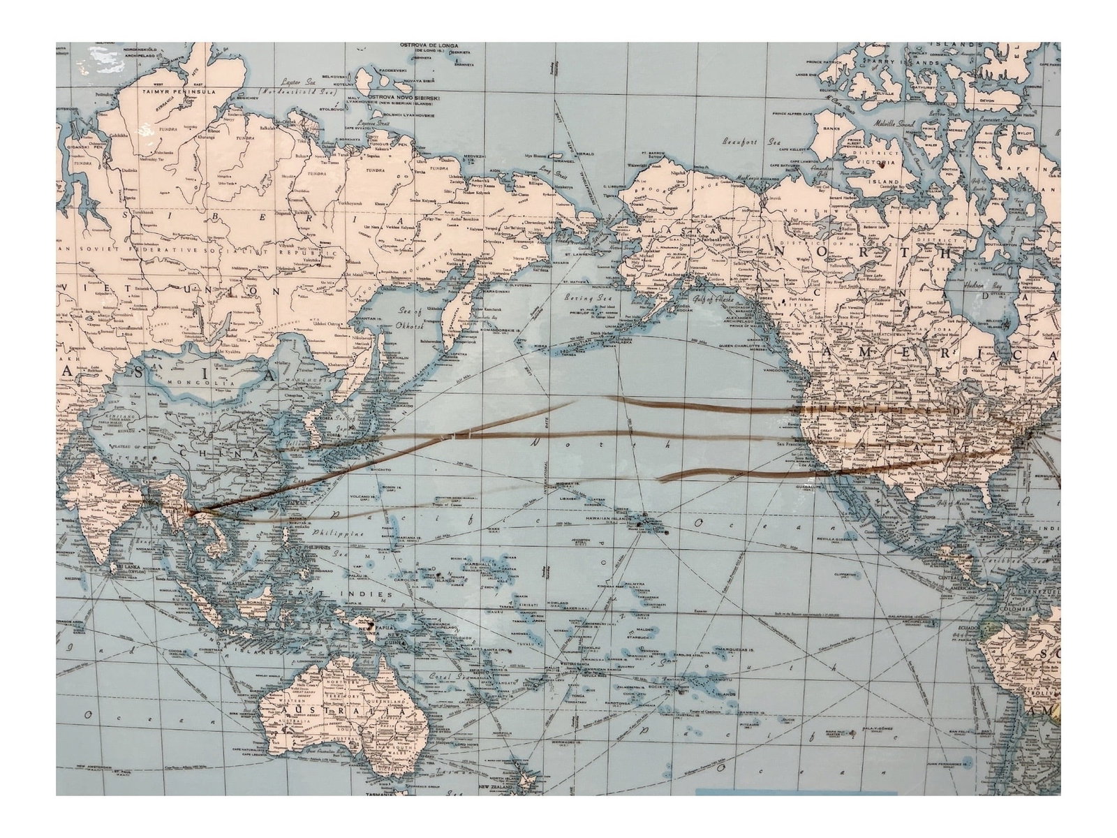 Framed Vintage World Map Educational Wall Chart - 2