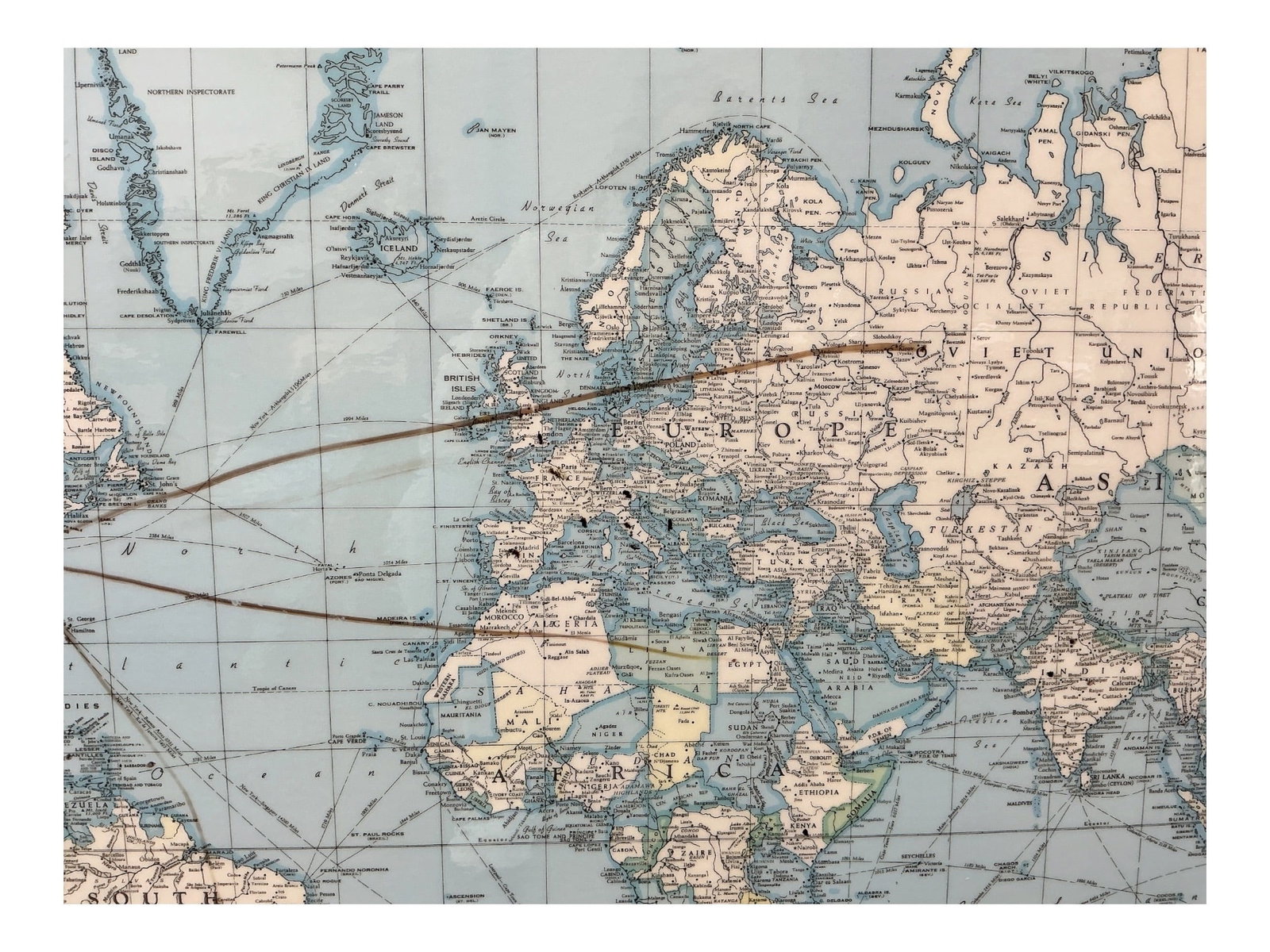 Framed Vintage World Map Educational Wall Chart - 3