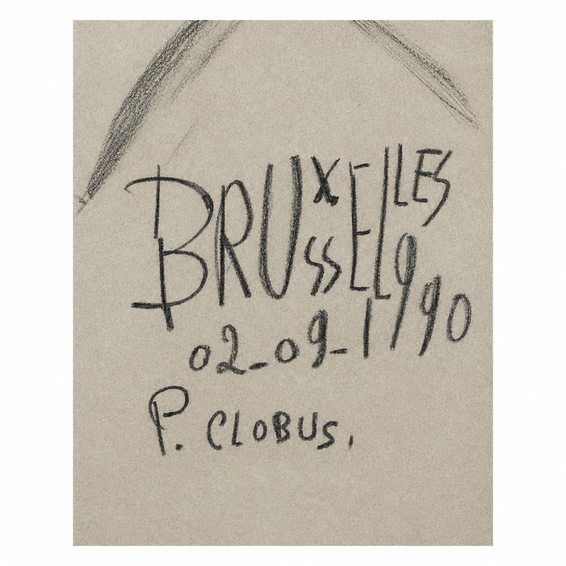 P. Clobus Signed Graphite Portrait Drawing Dated 1990 - 3