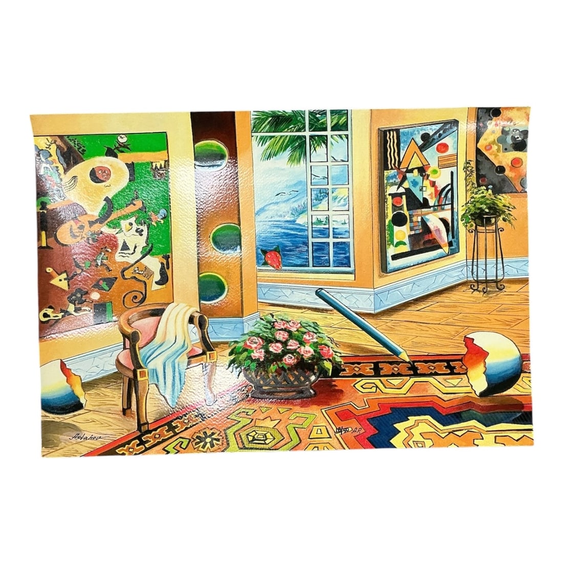 Interior with View by Alexander Astahov (Russian, b. 1955) Serigraph with COA (1 of 5)