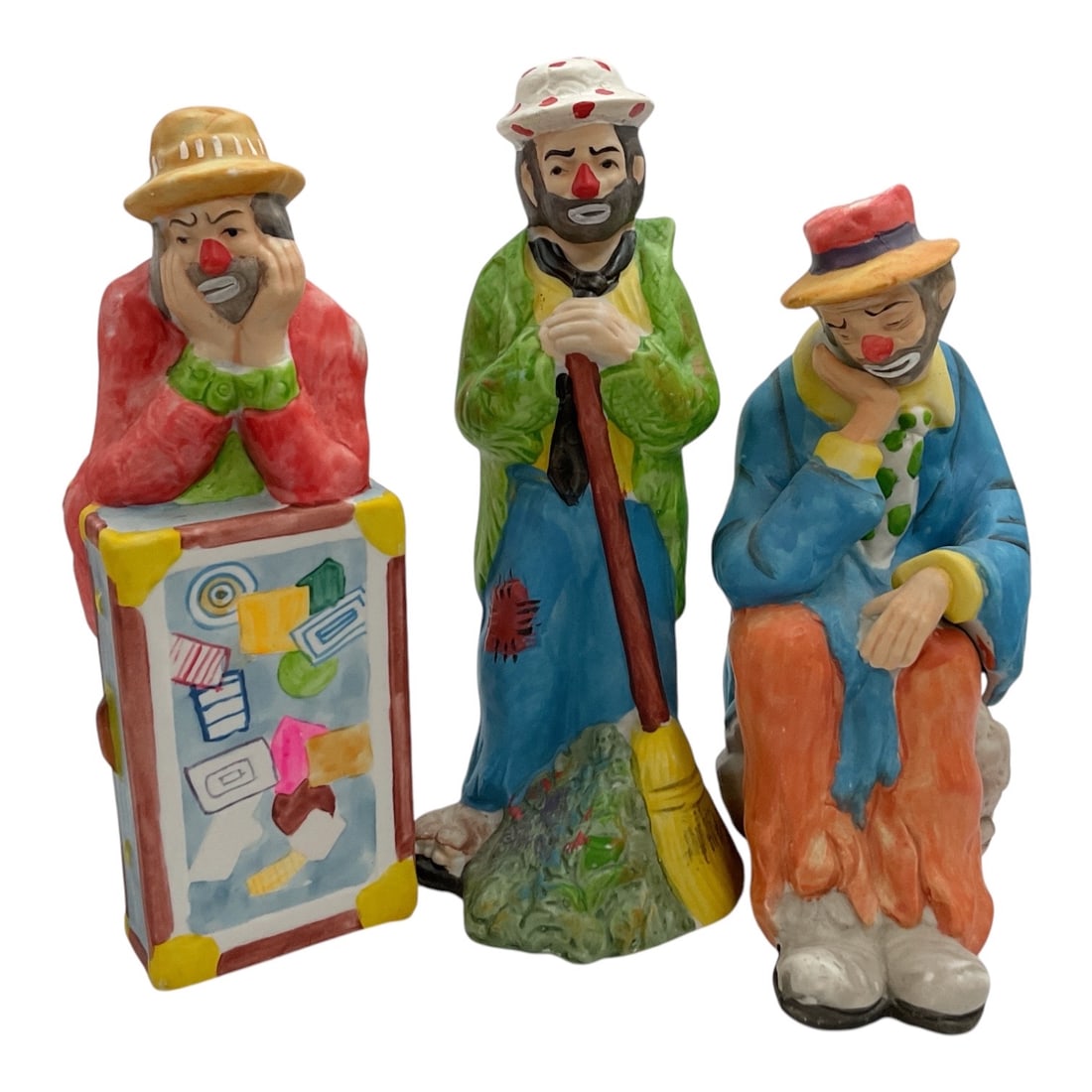 Emmett Kelly Jr. Collection Clown Figurines by Flambro, Group of Three (1 of 2)