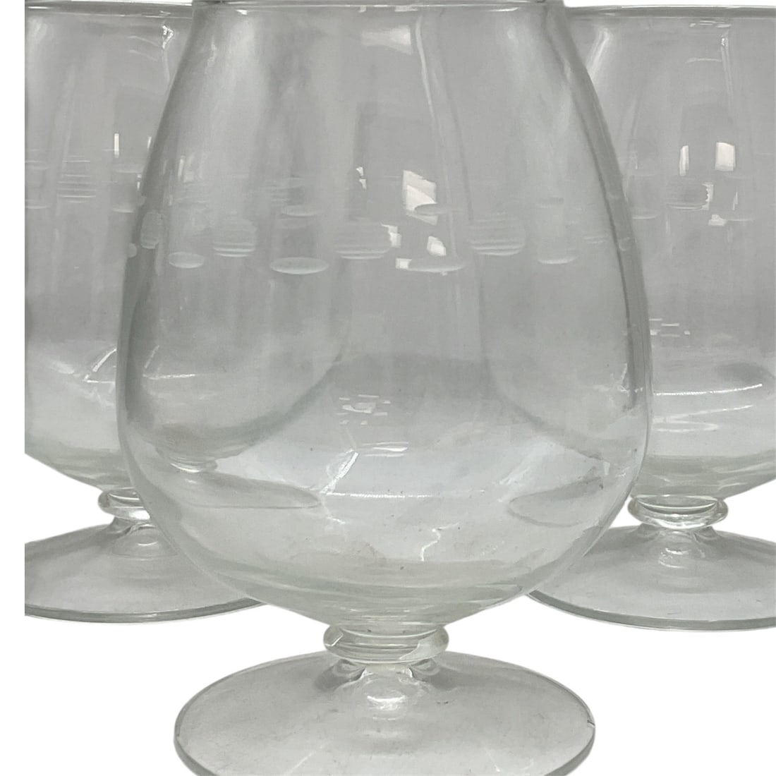 3pc Clear Brandy Snifter Glasses - 4