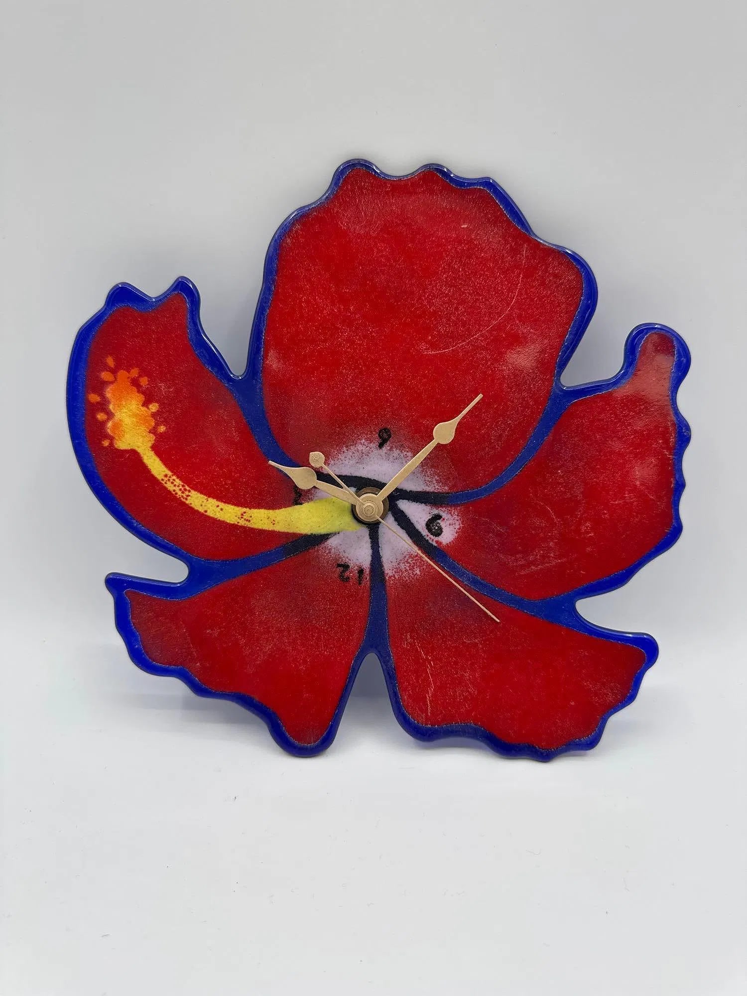 Red Flower Wall Clock - 2