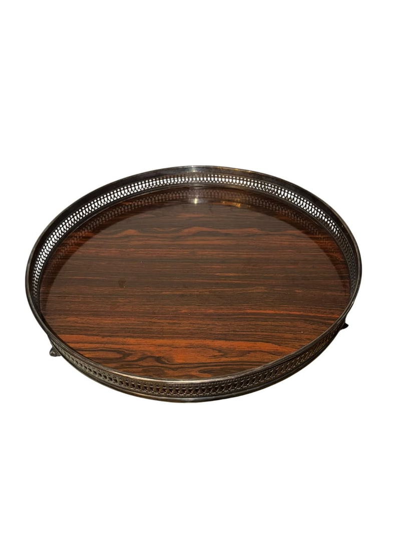 Vintage Sheffield Silver Co. Faux Wood Formica Gallery Tray: Specifications Manufacturer: The Sh
