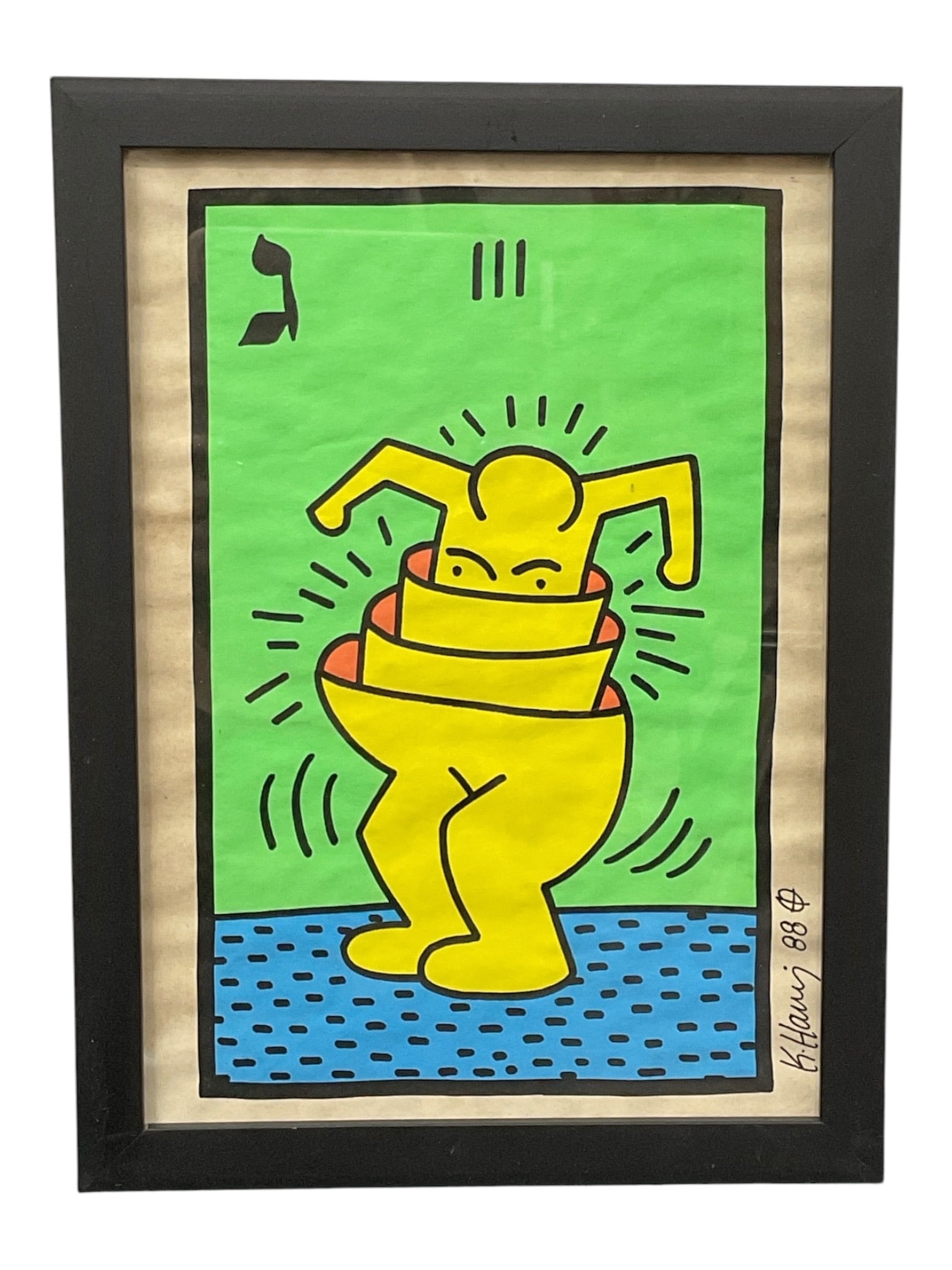 Tarot Card III (The Empress), Manner of Keith Haring (American, 1958-1990) Mixed Media on Paper: Specifications Attribution: Manner