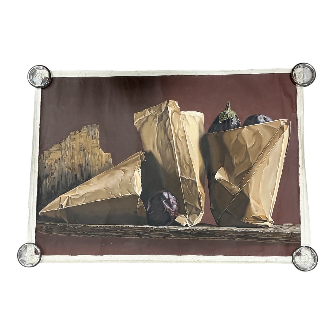 Berenjenas by Montero, Oil on Canvas with COA Stamp: Specifications Title: Berenjenas