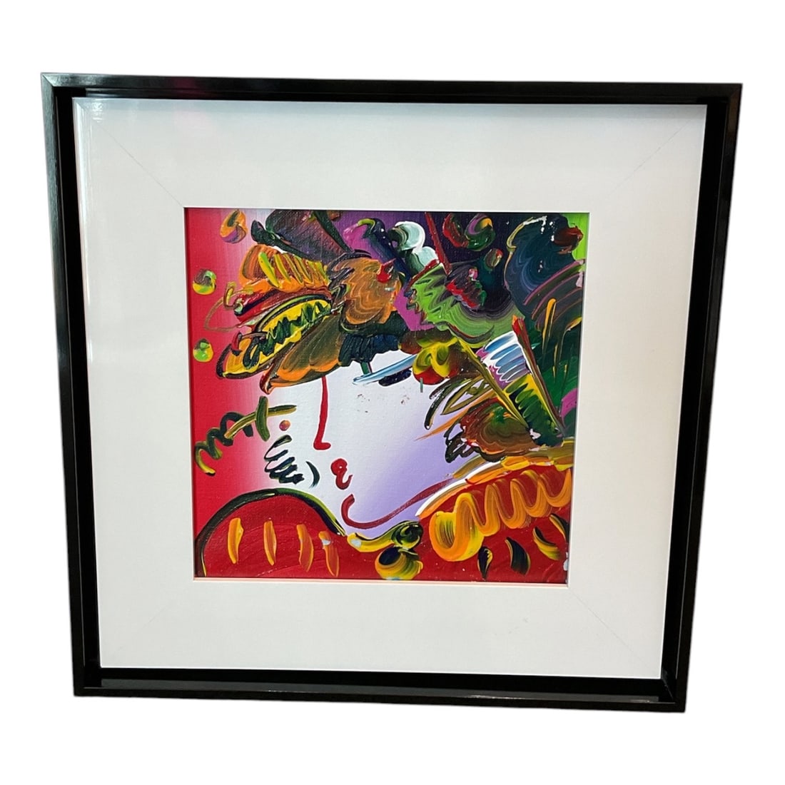 Peter Max - Blossom Lady W/COA: This original acrylic painting on canvas by countercultural icon