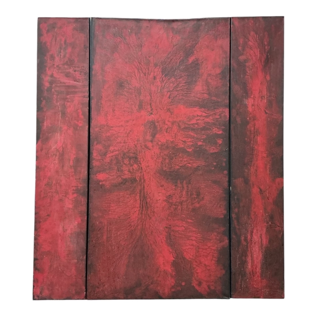 Amor Triptych by Jose Santiago (B. 20th Century) Mixed Media on Canvas: Description Original monumental abstract three-panel triptych titled Amor (
