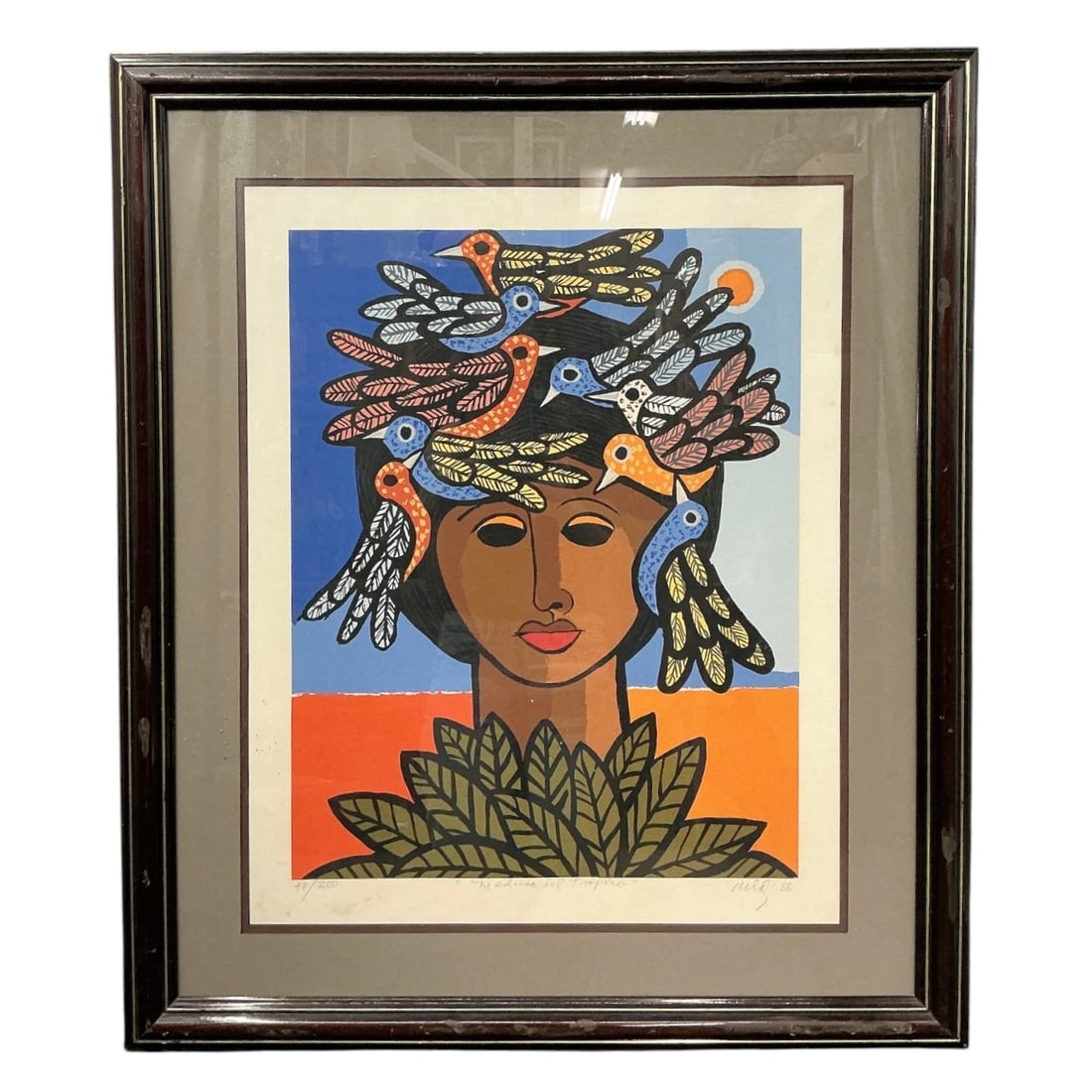 Medusa del Tropico by Candido Bido (Dominican, 1936-2011) Serigraph: Description Original limited edition color serigraph print titled Medusa del Tropico (