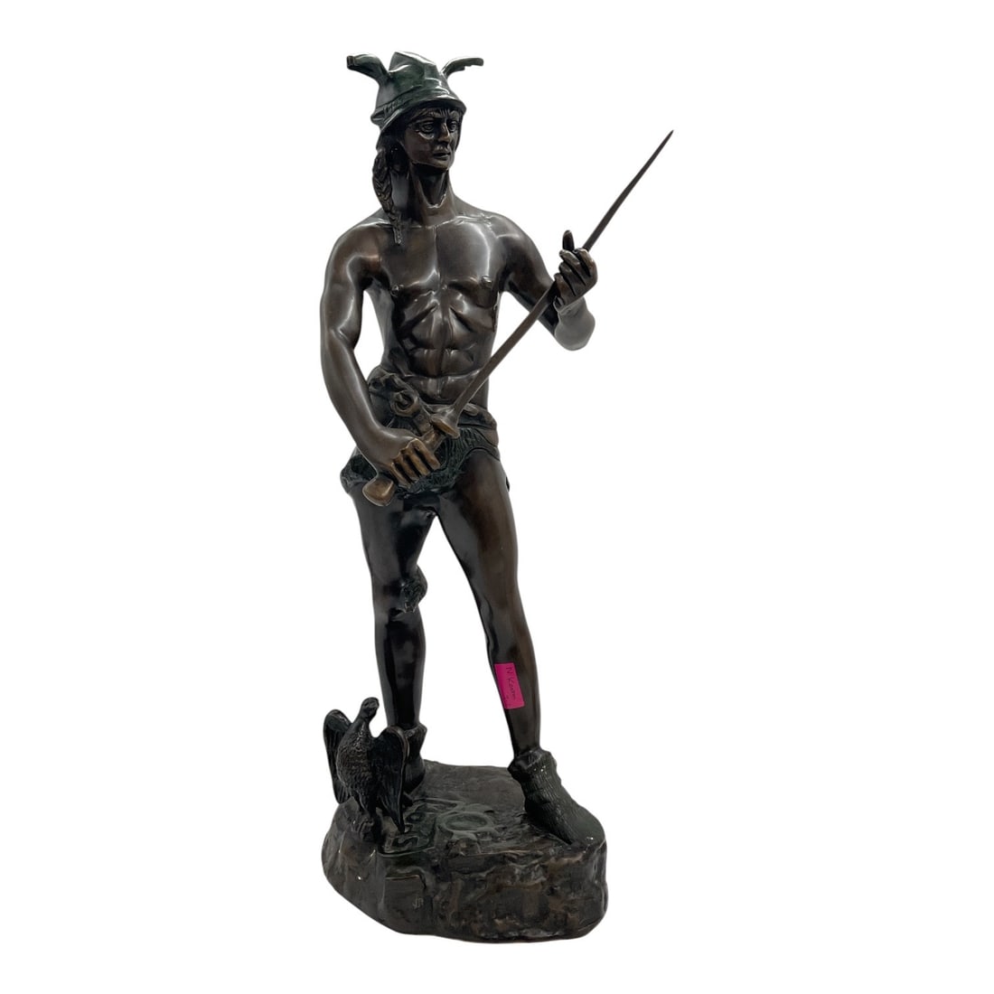Le Gaulois Vainqueur Style Patinated Figural Sculpture: Pat