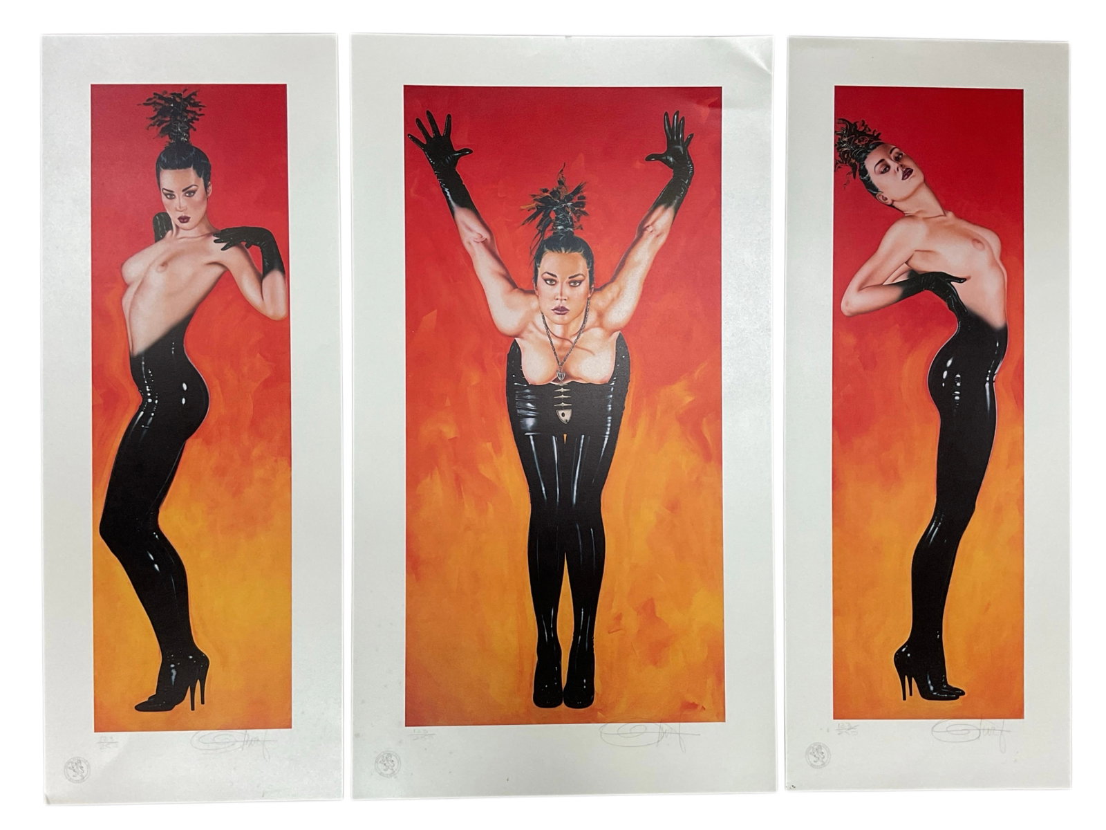 "Licorice Licks, Whips, Sticks" by Olivia De Berardinis (American, B. 1948) Limited Edition Triptych: Logistics & Specs Medium: Limit