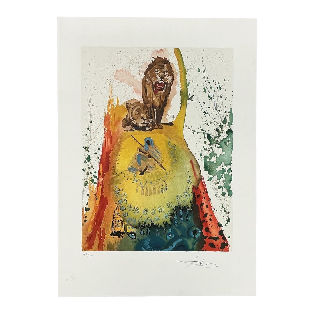 Les Lions (The Lions) by Salvador Dalí (Spanish, 1904–1989) Mixed Media, Engraving, and Color (1 of 11)