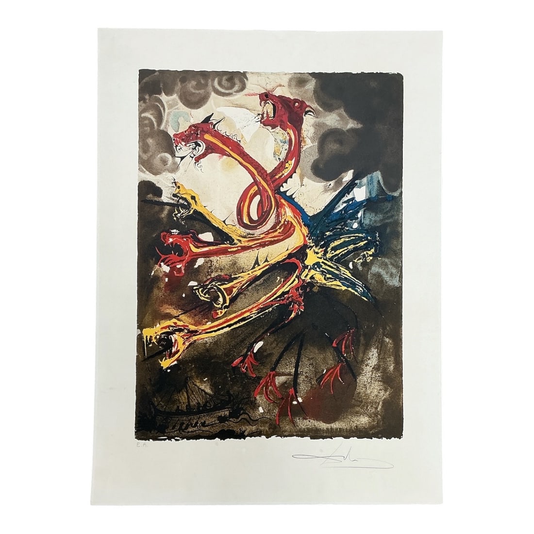 Les Hydres by Salvador Dalí (Spanish, 1904-1989) Colored Lithograph, Artist's Proof with COA: Specifications Artist: Salvador Dal