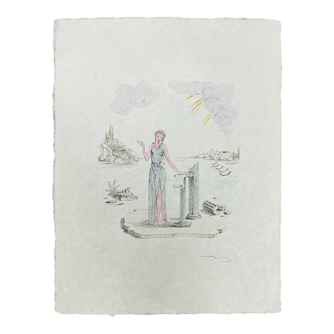 Calliope (Deesse de l'Eloquence) by Salvador Dalí (Spanish, 1904-1989) Color Engraving with COA (1 of 12)
