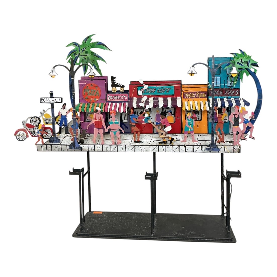 Down the Boardwalk by Frederick Prescott (American, b. 1949) Metal Kinetic Sculpture w/ Neon with (1 of 19)