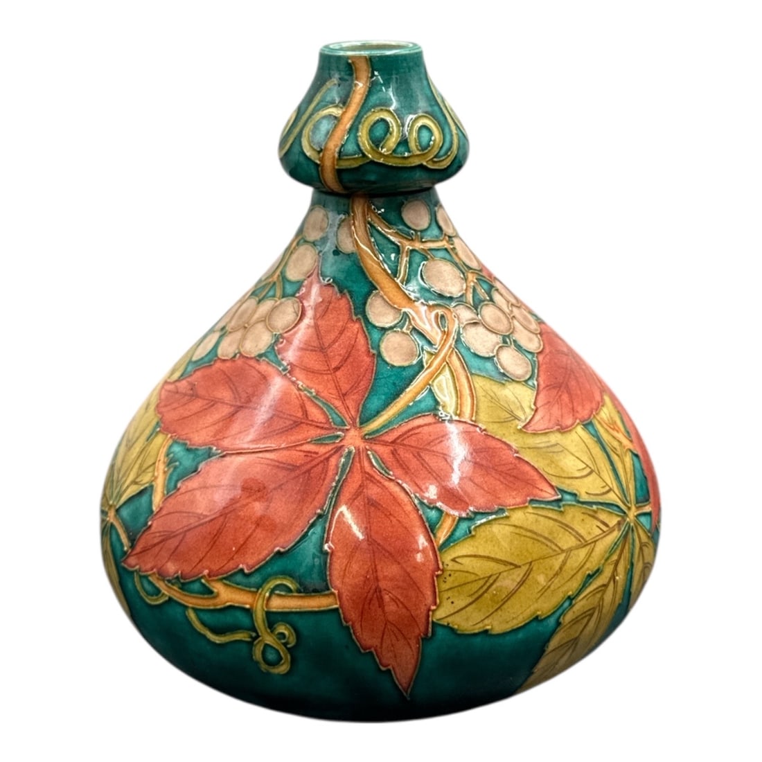 Rare Antique French Art Nouveau Majolica Faience Vase by H. Boulenger, Choisy-le-Roi: Description A rare and exceptional antique 