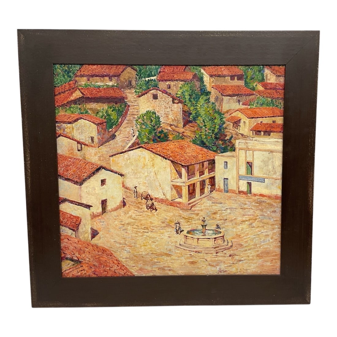 Village Scene by Dines Carlsen (American, 1901–1966) Oil on Canvas (1 of 4)