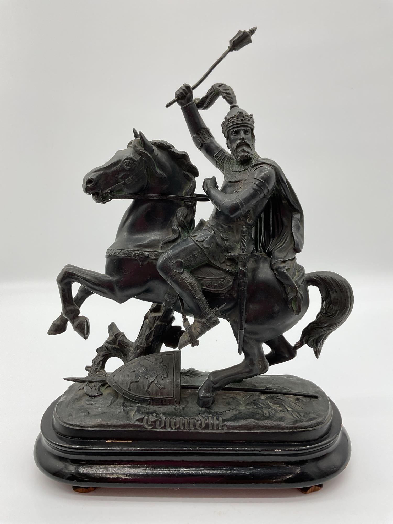 Cast Metal Statue of Edward III on Horseback (1 of 3)